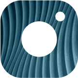 Abstract design with wavy pattern and circle.